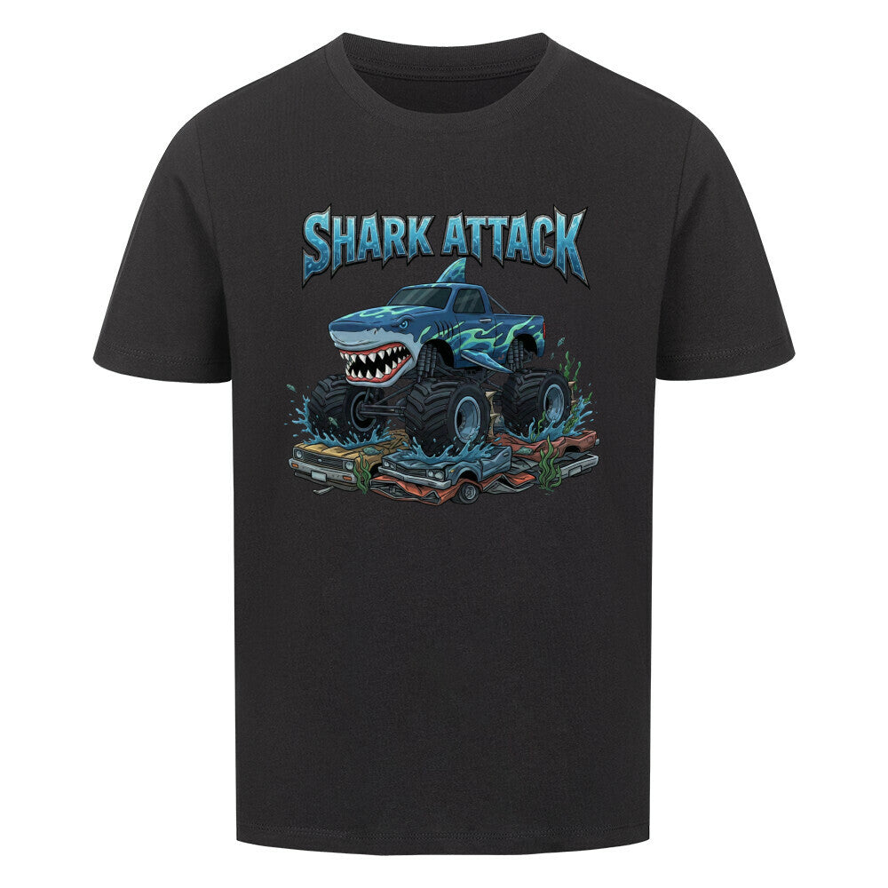 Shark Hai Monstertruck Shark Attack motiv kinder t-shirt 100% Baumwolle schwarz