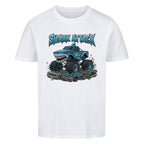 Shark Hai Monstertruck Shark Attack motiv kinder t-shirt 100% Baumwolle weiß