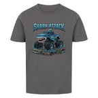 Shark Hai Monstertruck Shark Attack motiv kinder t-shirt 100% Baumwolle grau
