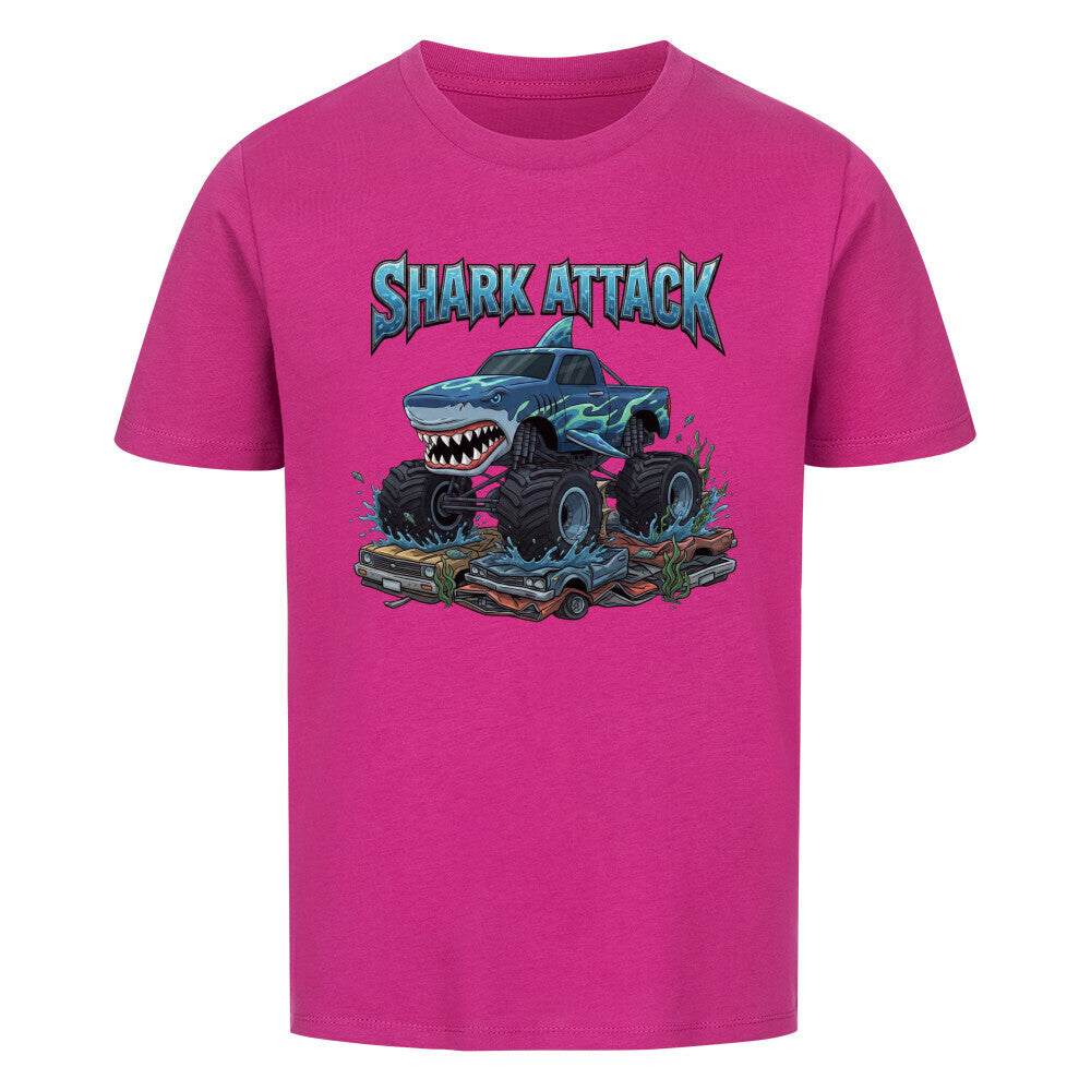 Shark Hai Monstertruck Shark Attack motiv kinder t-shirt 100% Baumwolle lila pink