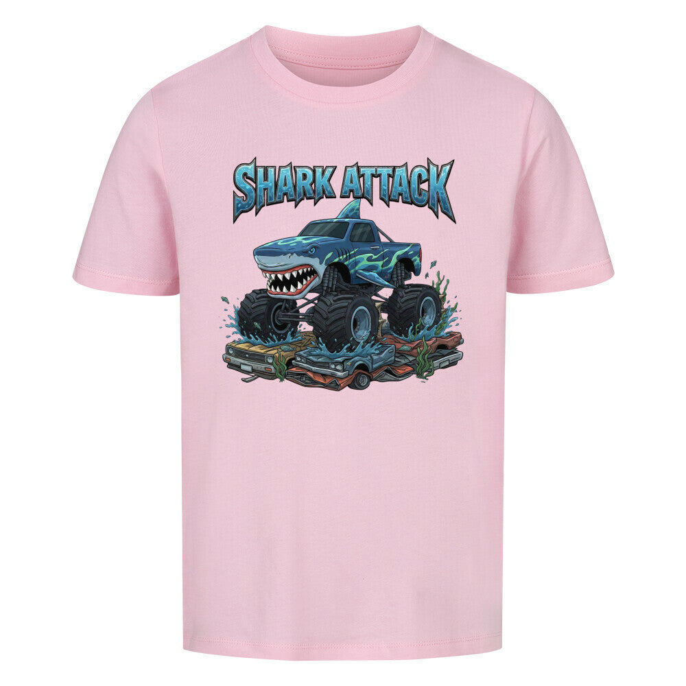 Shark Hai Monstertruck Shark Attack motiv kinder t-shirt 100% Baumwolle pink rosa