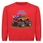 Rhino nashorn power motiv auf kinder pullover sweatshirt cool für kids baumwolle rot