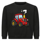 Bauernhof Traktor Motiv auf Kinder Pullover Sweatshirt schwarz