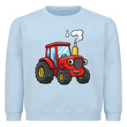 Bauernhof Traktor Motiv auf Kinder Pullover Sweatshirt hell blau