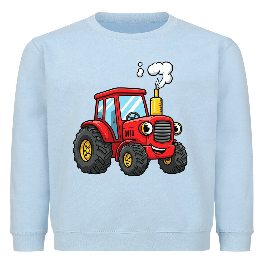 Bauernhof Traktor Motiv auf Kinder Pullover Sweatshirt hell blau