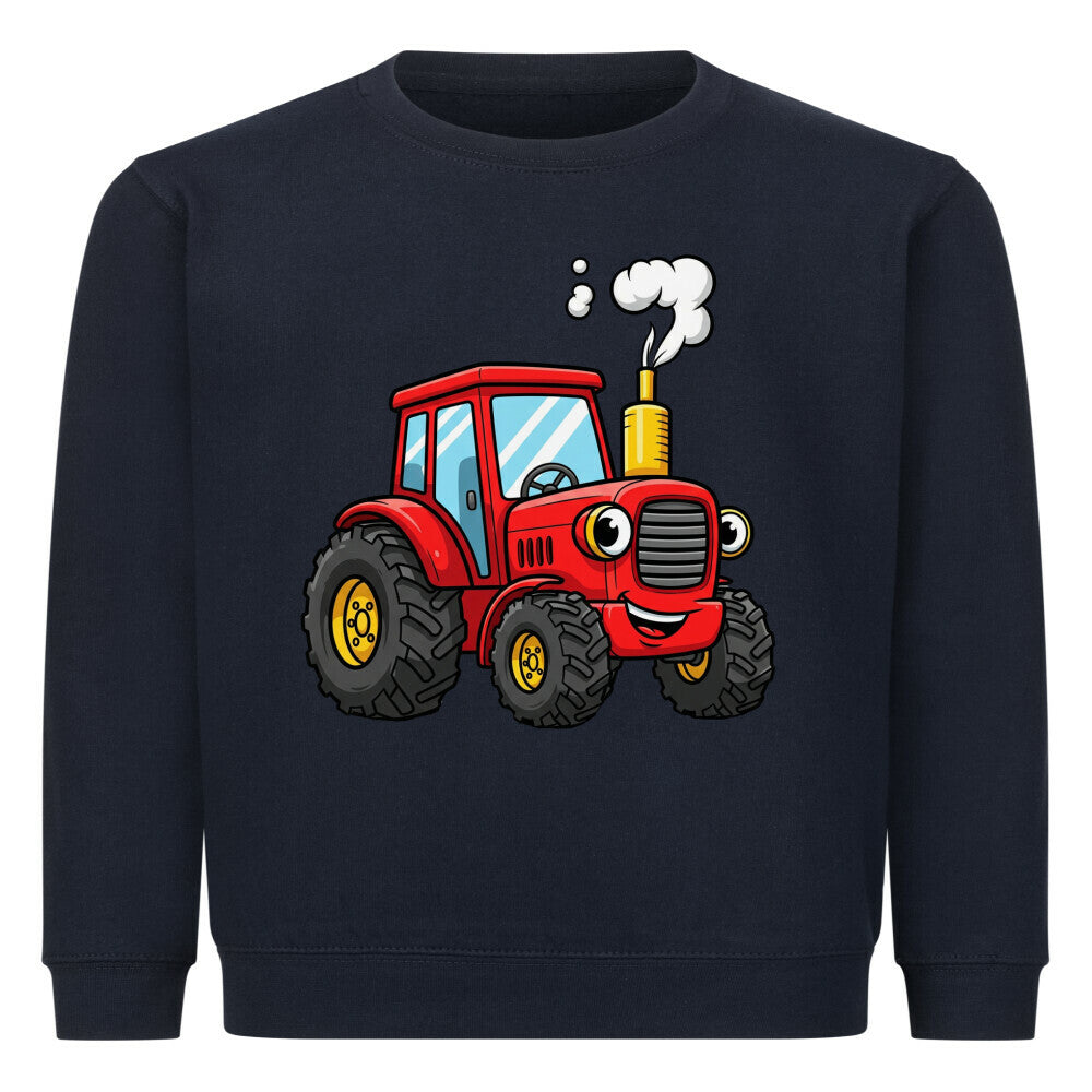 Bauernhof Traktor Motiv auf Kinder Pullover Sweatshirt dunkel blau