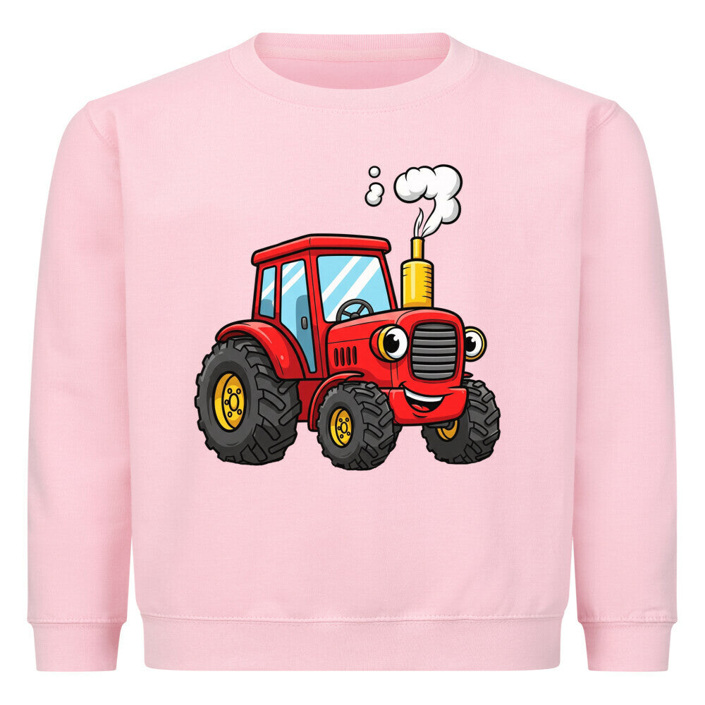 Bauernhof Traktor Motiv auf Kinder Pullover Sweatshirt pink
