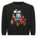Kinder Sweatshirt mit Traktor-Motiv in French Navy, Baumwolle, OEKO-TEX zertifiziert schwarz