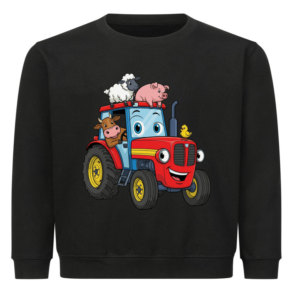 Kinder Sweatshirt mit Traktor-Motiv in French Navy, Baumwolle, OEKO-TEX zertifiziert schwarz