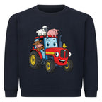 Kinder Sweatshirt mit Traktor-Motiv in French Navy, Baumwolle, OEKO-TEX zertifiziert dunkel blau