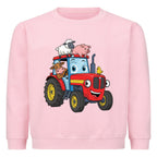 Kinder Sweatshirt mit Traktor-Motiv in French Navy, Baumwolle, OEKO-TEX zertifiziert pink rosa
