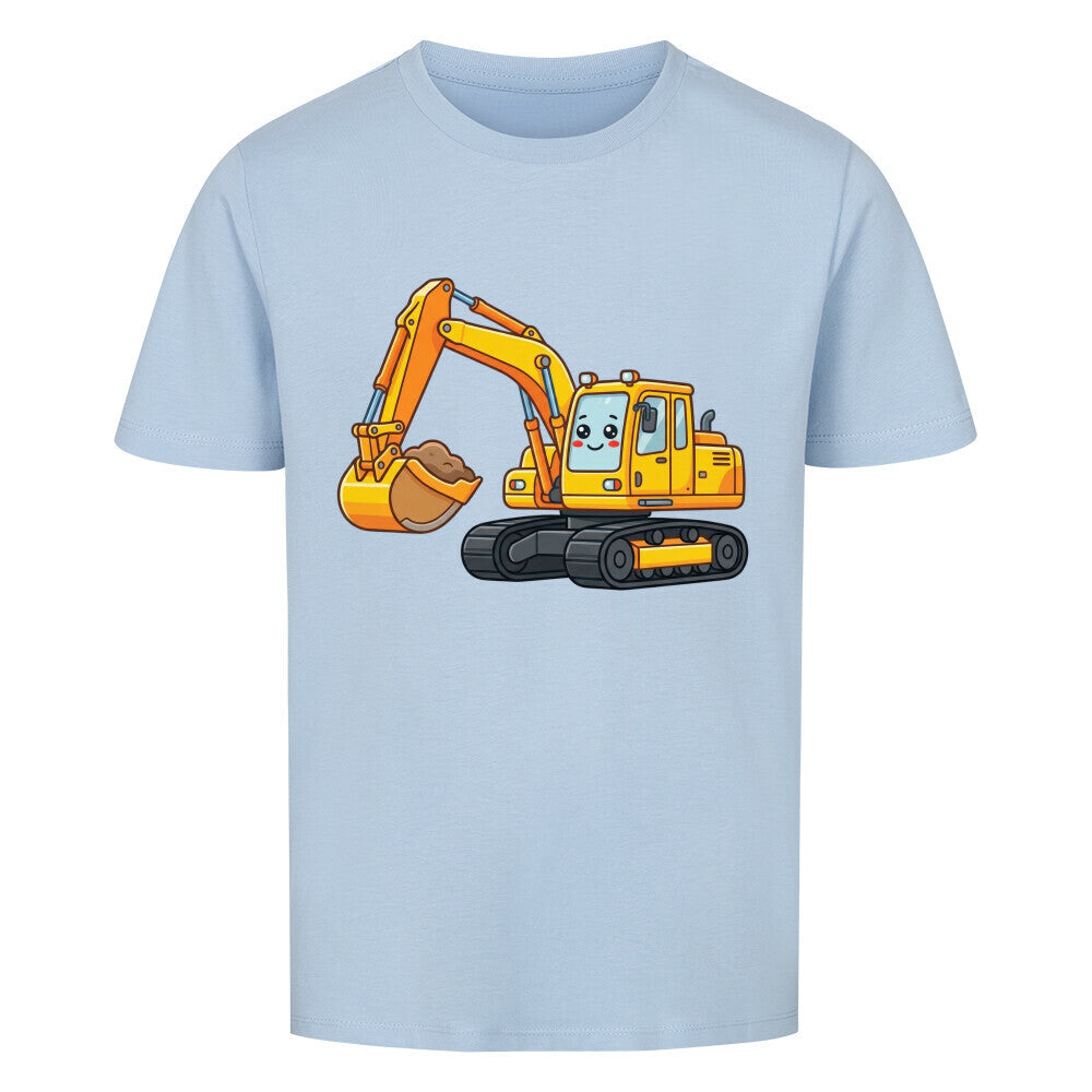 Bagger Motiv Kinder jungen T-Shirt Bio Baumwolle angenehm premium hell blau