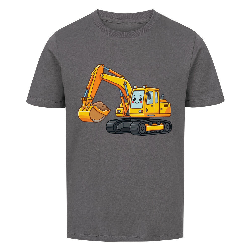 Bagger Motiv Kinder jungen T-Shirt Bio Baumwolle angenehm premium grau