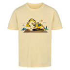 Bagger Kinder T-Shirt aus Bio-Baumwolle mit Baumaschinen-Motiv beige