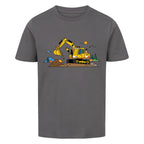 Bagger Kinder T-Shirt aus Bio-Baumwolle mit Baumaschinen-Motiv grau
