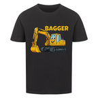 Bagger Motiv Kinder T-Shirt aus Bio-Baumwolle schwarz