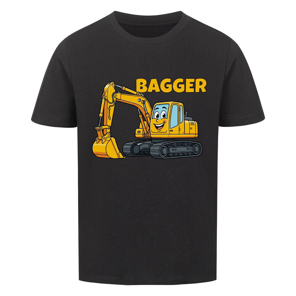 Bagger Motiv Kinder T-Shirt aus Bio-Baumwolle schwarz