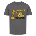 Bagger Motiv Kinder T-Shirt aus Bio-Baumwolle grau