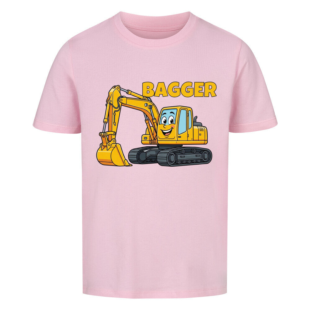 Bagger Motiv Kinder T-Shirt aus Bio-Baumwolle pink