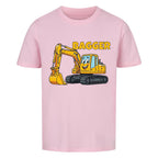 Bagger Motiv Kinder T-Shirt aus Bio-Baumwolle pink