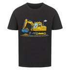 Bagger Motiv auf kinder t-shirt jungs bio baumwolle, shirt farbe ist schwarz