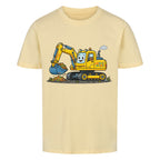 Bagger Motiv auf kinder t-shirt jungs bio baumwolle, shirt farbe ist beige