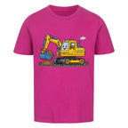 Bagger Motiv auf kinder t-shirt jungs bio baumwolle, shirt farbe ist lila
