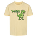 T-Rex dinosaurier motiv auf kinder t-shirt jungs, bio-baumwolle, shirt farbe ist beige