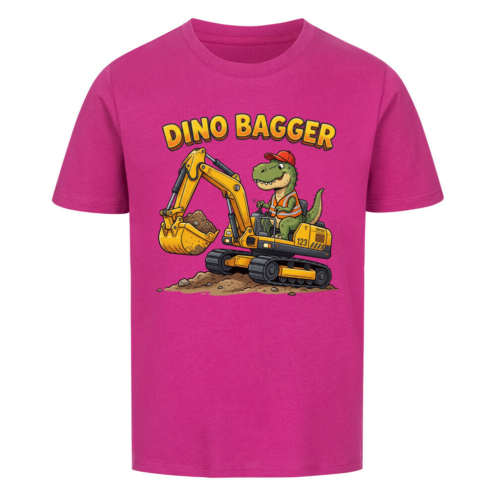 Bagger mit Dino Motiv Kinder bio baumwolle t-shirt farbe ist  lila