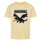 Voxel Drachen Print Kinder Bio T-Shirt aus 100% Bio-Baumwolle gelb