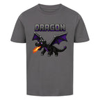 Voxel Drachen Print Kinder Bio T-Shirt aus 100% Bio-Baumwolle anthrazit grau