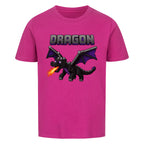 Voxel Drachen Print Kinder Bio T-Shirt aus 100% Bio-Baumwolle lila