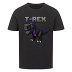 voxel t-rex kinder bio baumwolle shirt für kids schwarz
