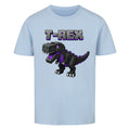voxel t-rex kinder bio baumwolle shirt für kids hell blau