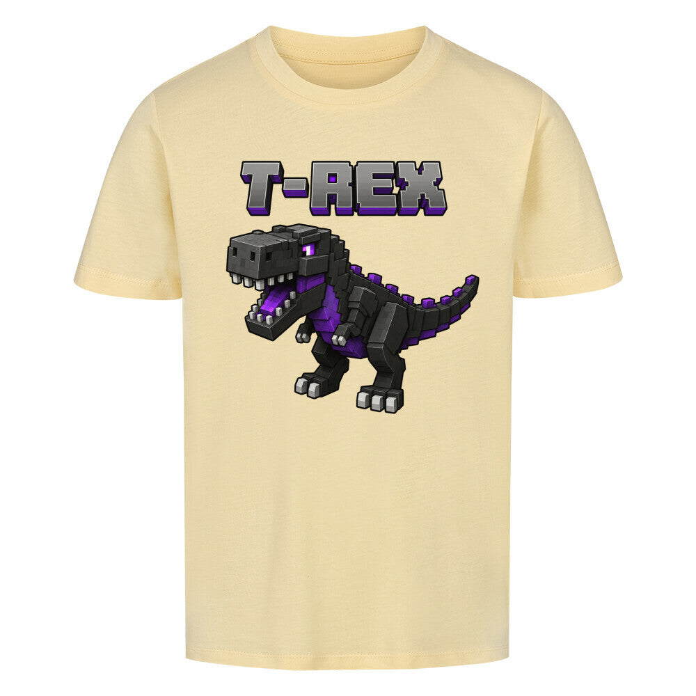 voxel t-rex kinder bio baumwolle shirt für kids gelb