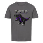 voxel t-rex kinder bio baumwolle shirt für kids anthrazit