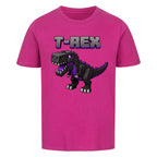 voxel t-rex kinder bio baumwolle shirt für kids lila