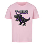 voxel t-rex kinder bio baumwolle shirt für kids pink