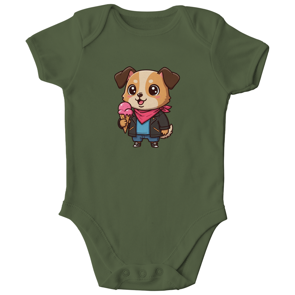 Baby Body Bio Baumwolle - Hund, Eis, Sommer - KinderMode Shop super angenehm Online Kaufen Bestellen Deutschland