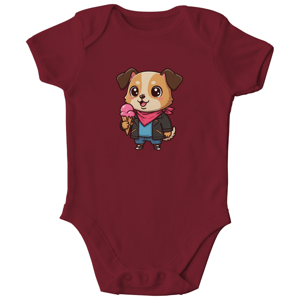 Baby Body Bio Baumwolle - Hund, Eis, Sommer - KinderMode Shop super angenehm Online Kaufen Bestellen Deutschland