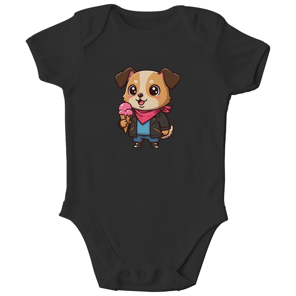 Baby Body Bio Baumwolle - Hund, Eis, Sommer - KinderMode Shop super angenehm Online Kaufen Bestellen Deutschland