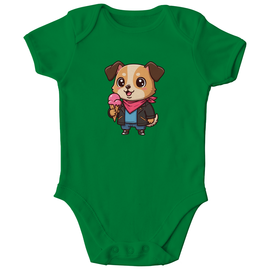 Baby Body Bio Baumwolle - Hund, Eis, Sommer - KinderMode Shop super angenehm Online Kaufen Bestellen Deutschland
