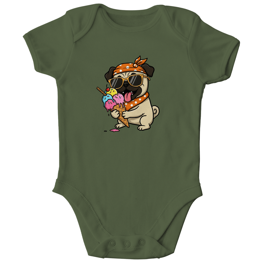 Baby Body Bio Baumwolle - Hund, Eis, Sommer - KinderMode Shop super angenehm Online Kaufen Bestellen Deutschland