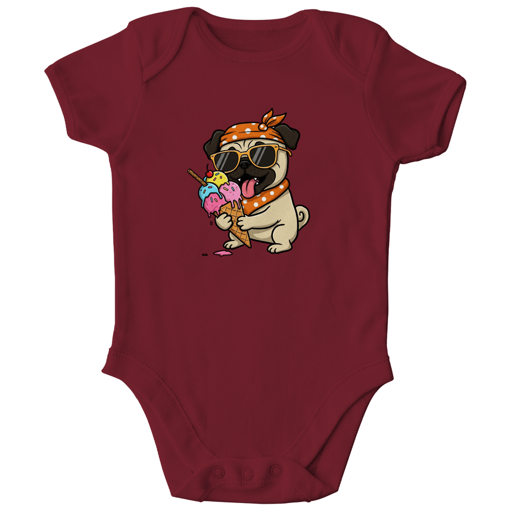 Baby Body Bio Baumwolle - Hund, Eis, Sommer - KinderMode Shop super angenehm Online Kaufen Bestellen Deutschland