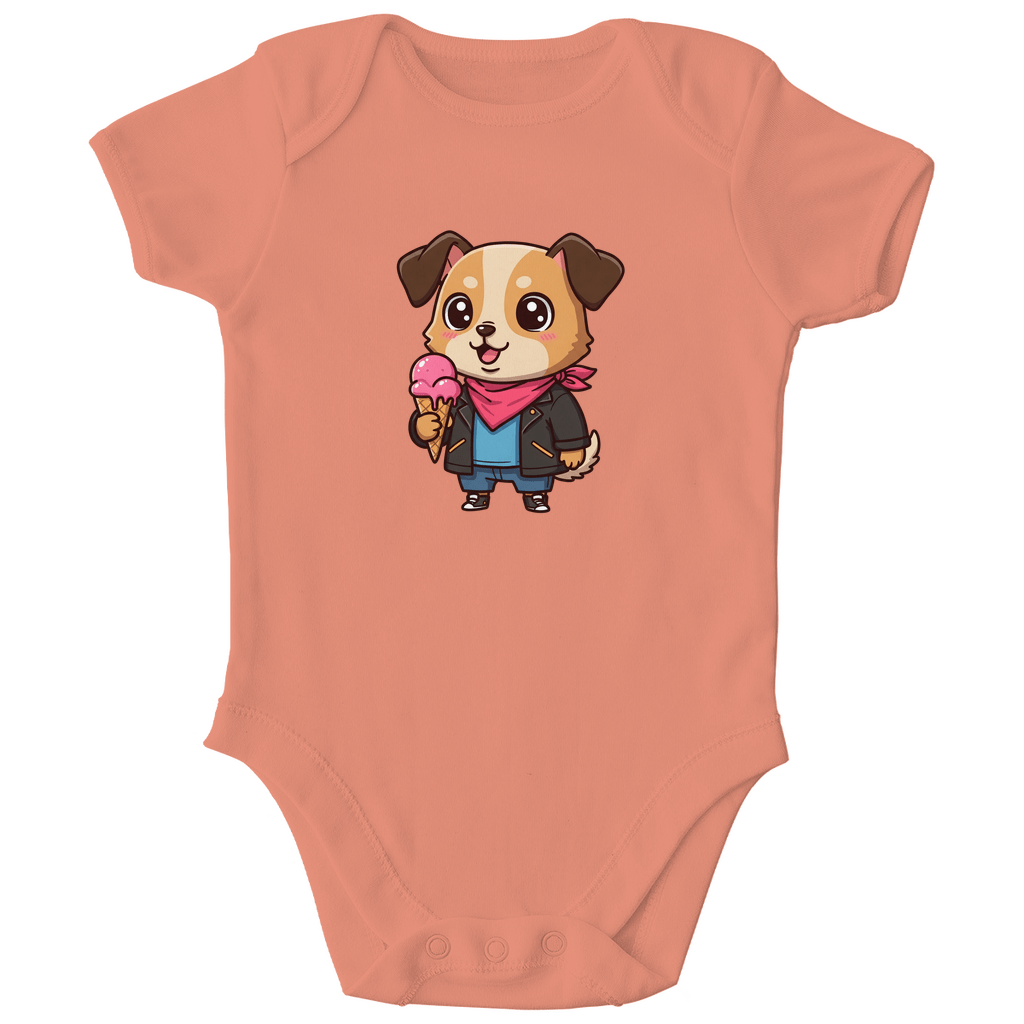 Baby Body Bio Baumwolle - Hund, Eis, Sommer - KinderMode Shop super angenehm Online Kaufen Bestellen Deutschland