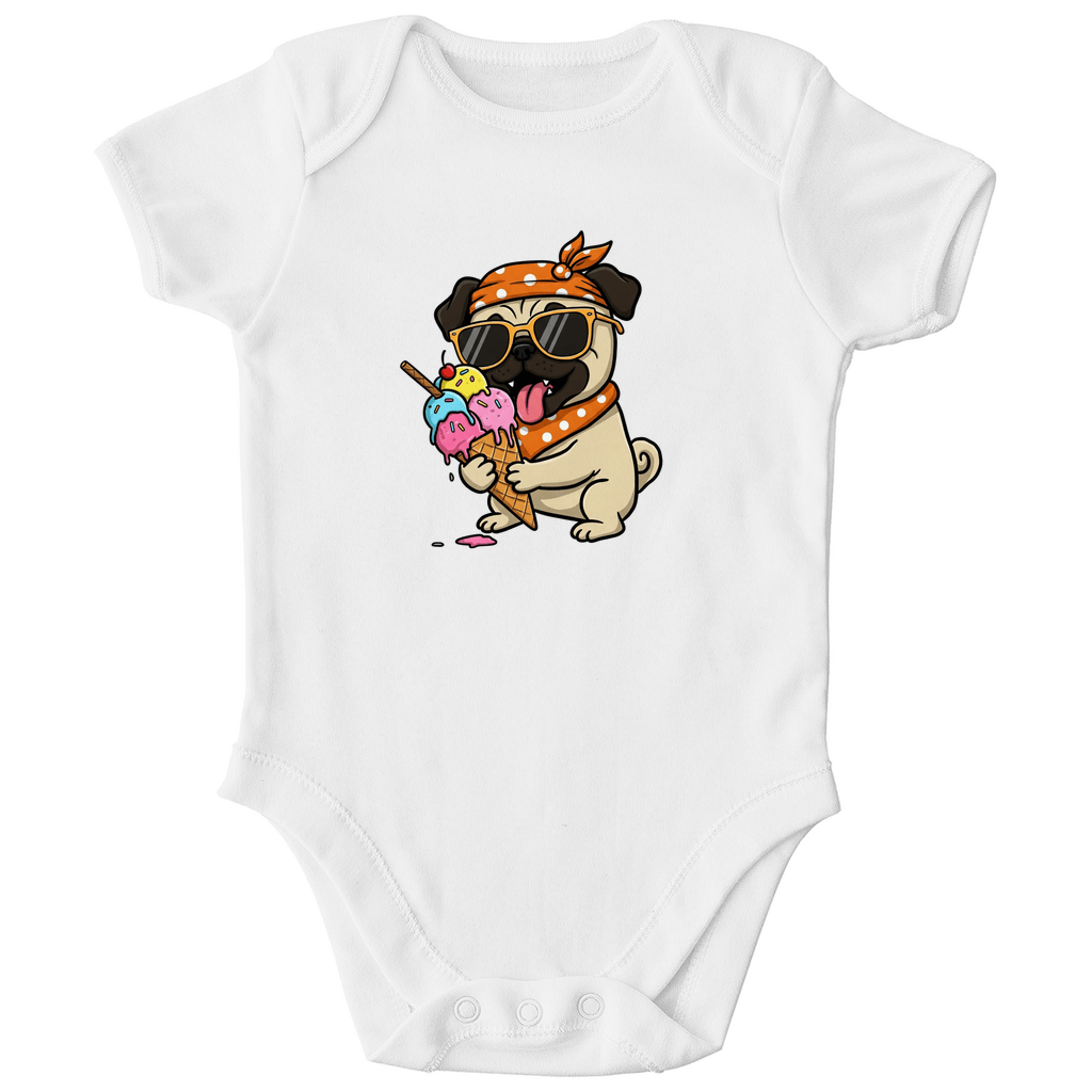Baby Body Bio Baumwolle - Hund, Eis, Sommer - KinderMode Shop super angenehm Online Kaufen Bestellen Deutschland