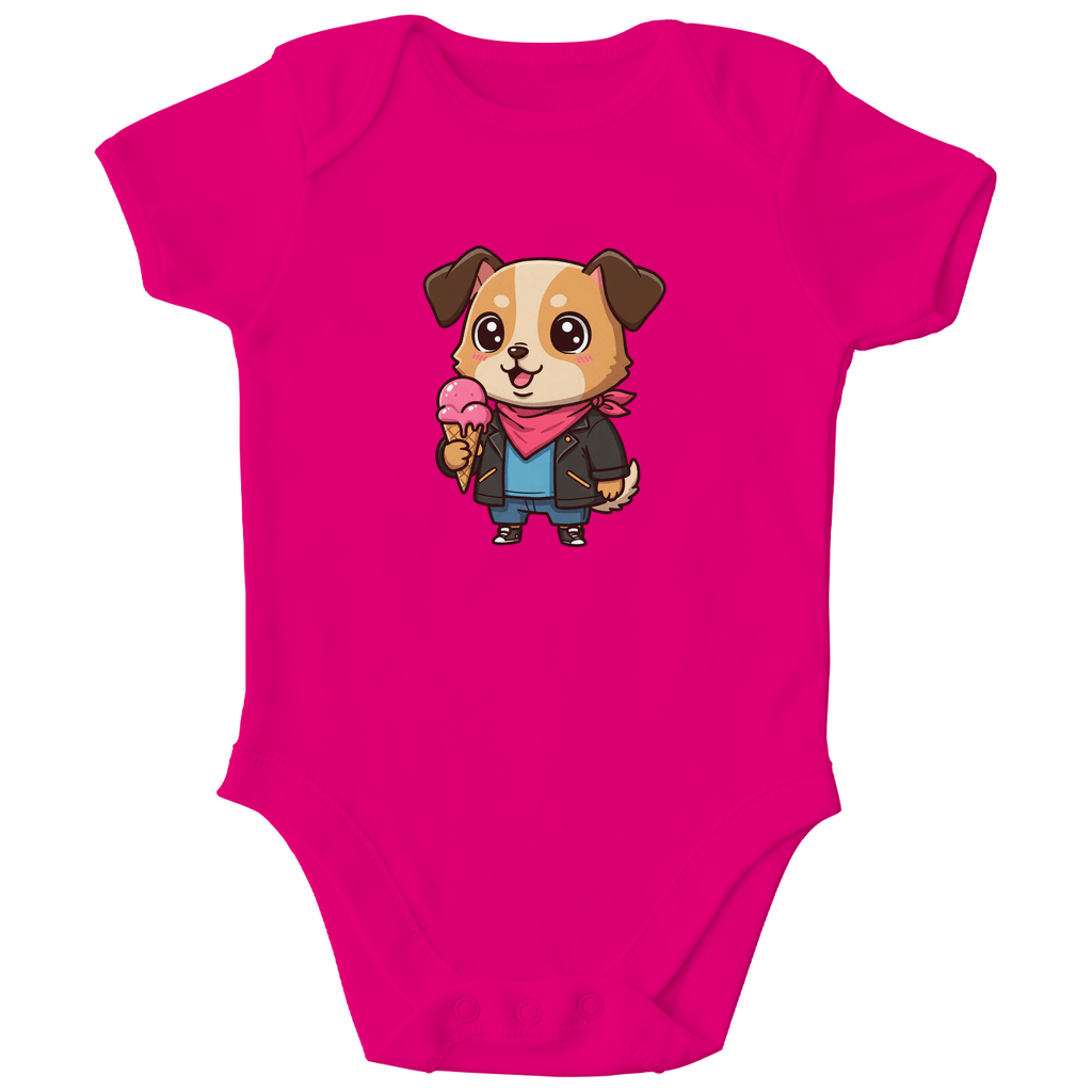 Baby Body Bio Baumwolle - Hund, Eis, Sommer - KinderMode Shop super angenehm Online Kaufen Bestellen Deutschland