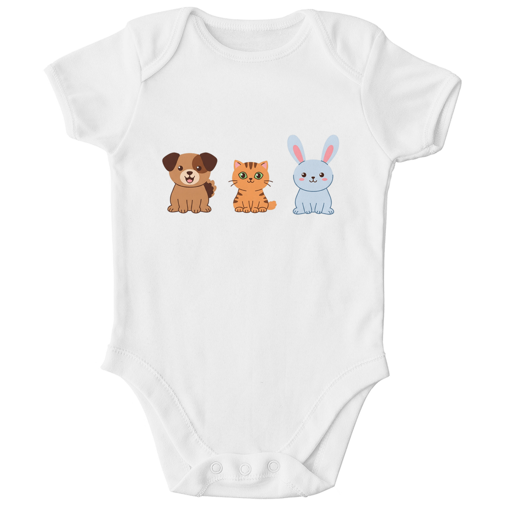 Baby Body Bio Baumwolle - Hund, Katze, Hase - KinderMode Shop super angenehm Online Kaufen Bestellen Deutschland