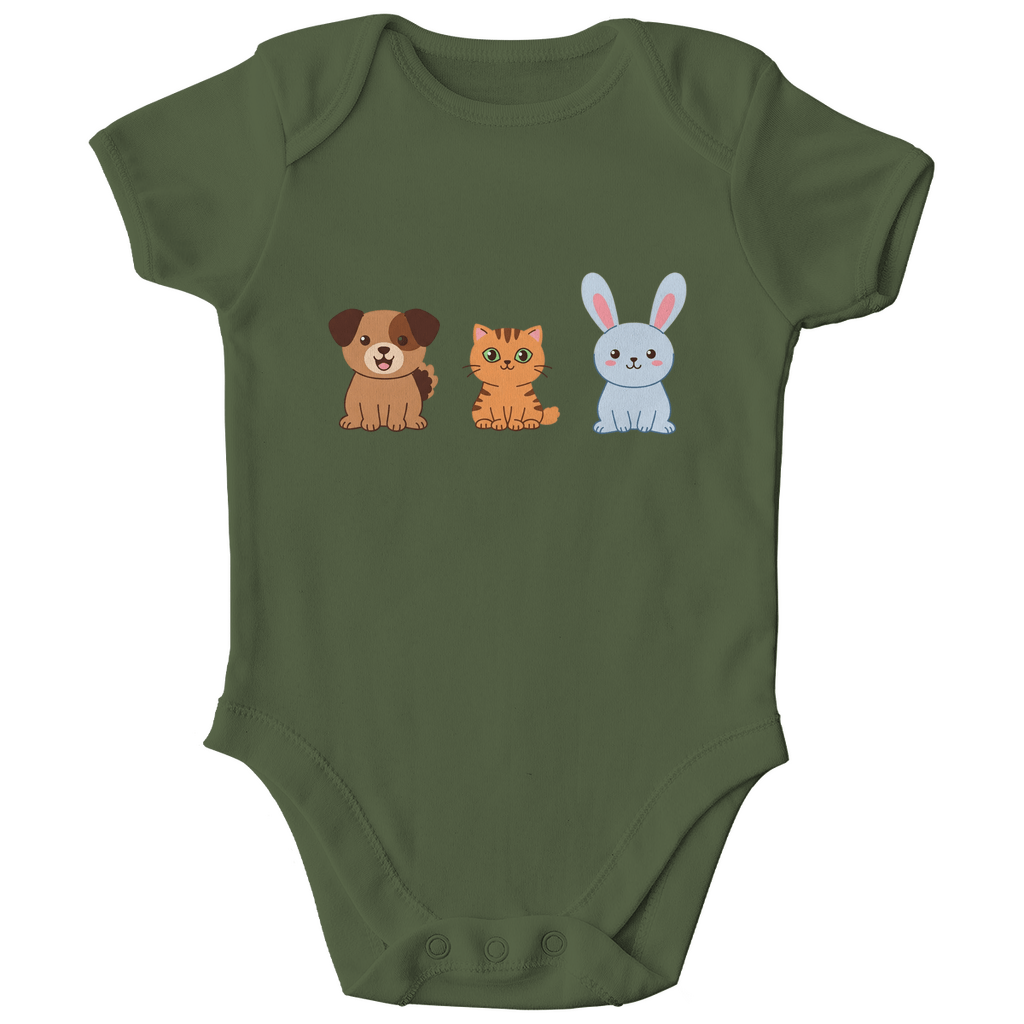 Baby Body Bio Baumwolle - Hund, Katze, Hase - KinderMode Shop super angenehm Online Kaufen Bestellen Deutschland