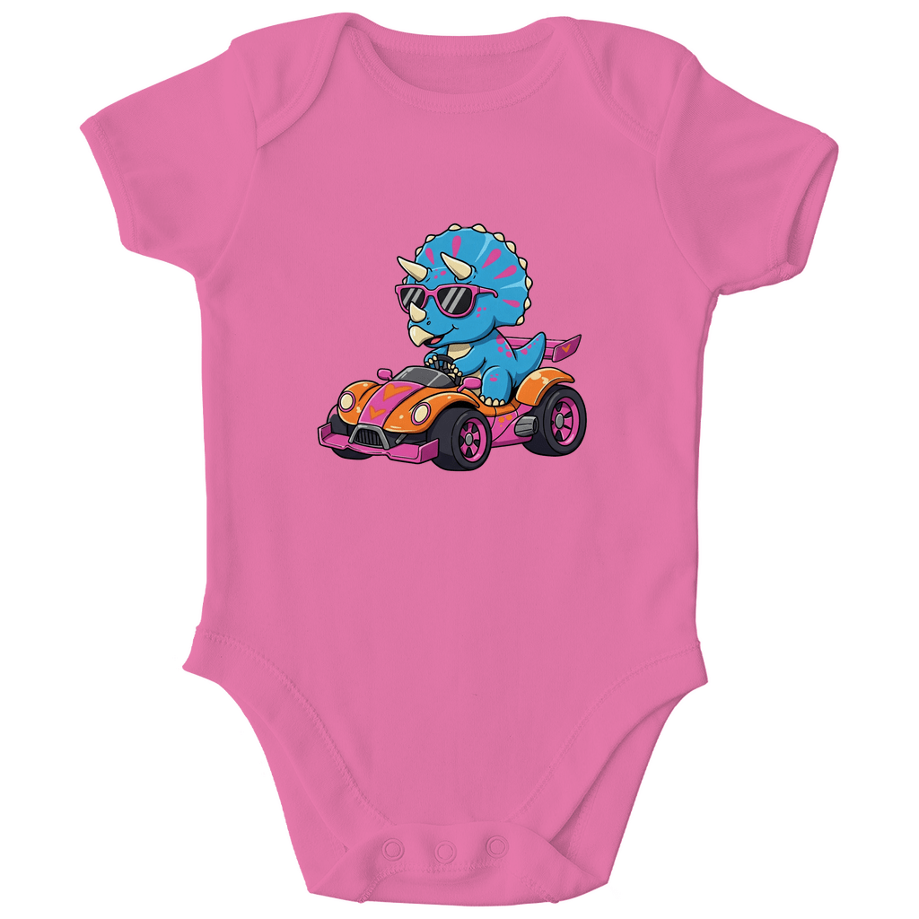 Baby Body Bio Baumwolle - Süßer Dino im Rennwagen - KinderMode Shop super angenehm Online Kaufen Bestellen Deutschland
